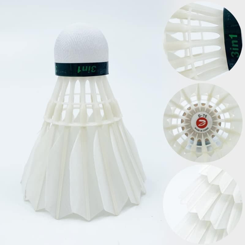 Dmantis D75 3in1 Competition Training Badminton Shuttlecocks Durable Duck Feather.