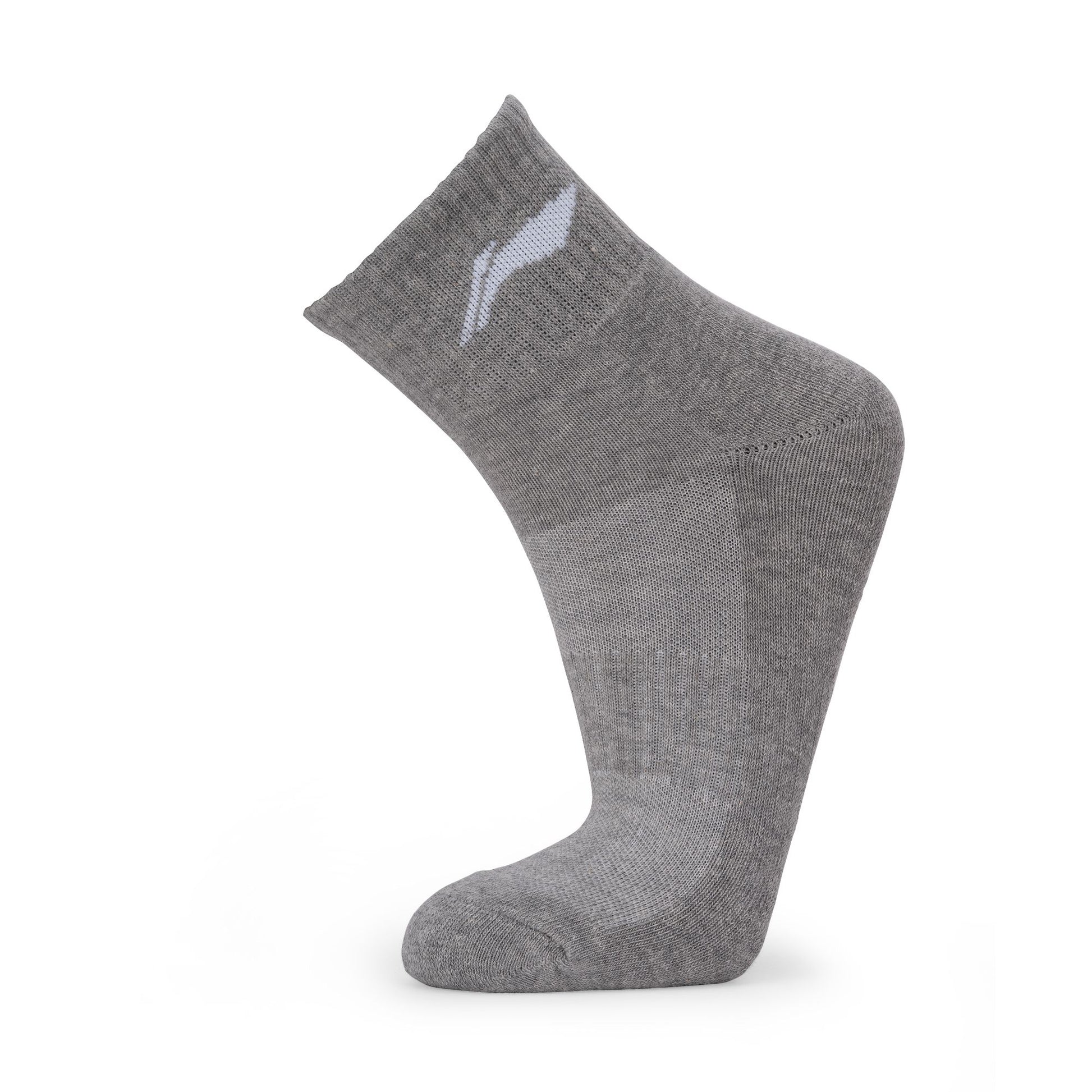 Cushioned Quarter Socks 3 Pairs (Black/Grey/Black)
