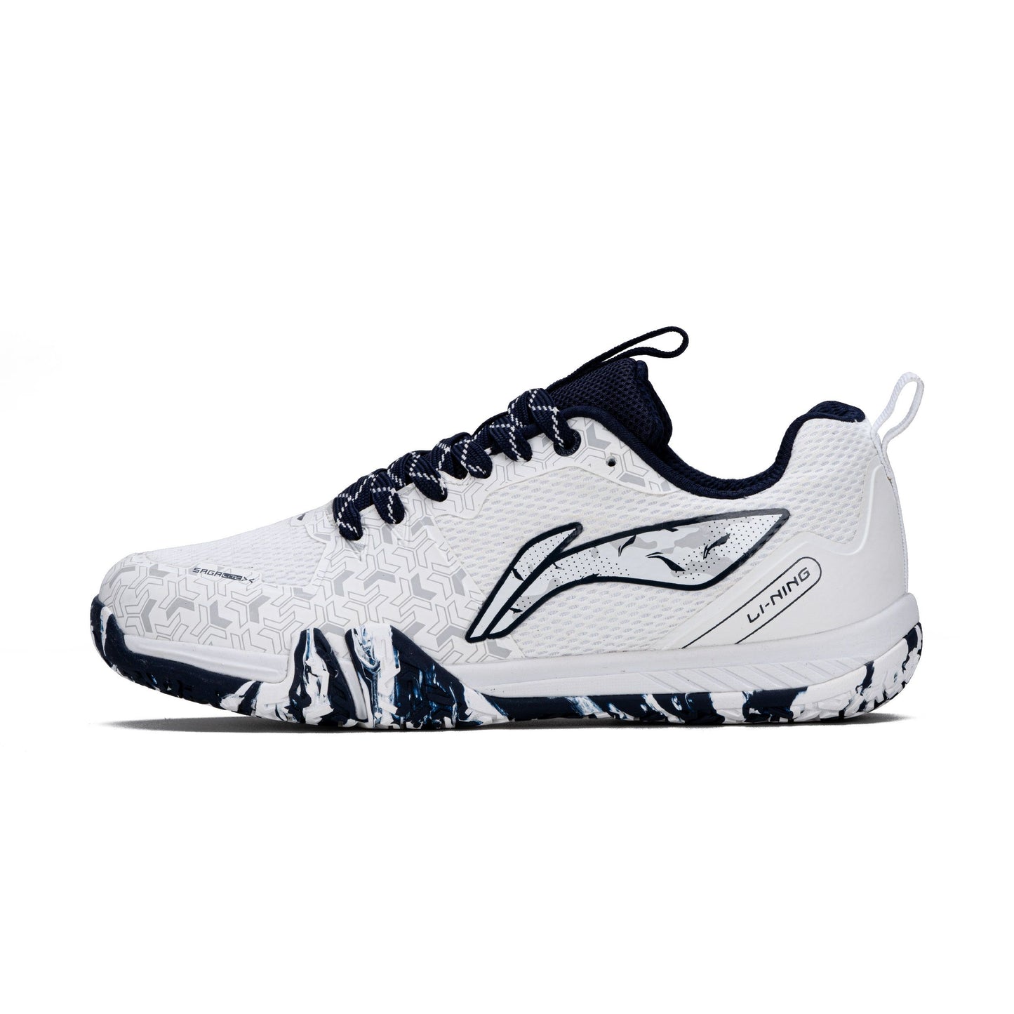 Saga Lite X Non Marking Badminton Shoes (White/Navy)