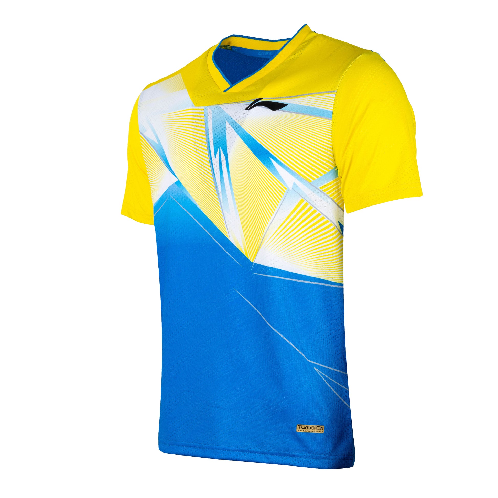 Triangulations T-shirt - Yellow/Royal Blue