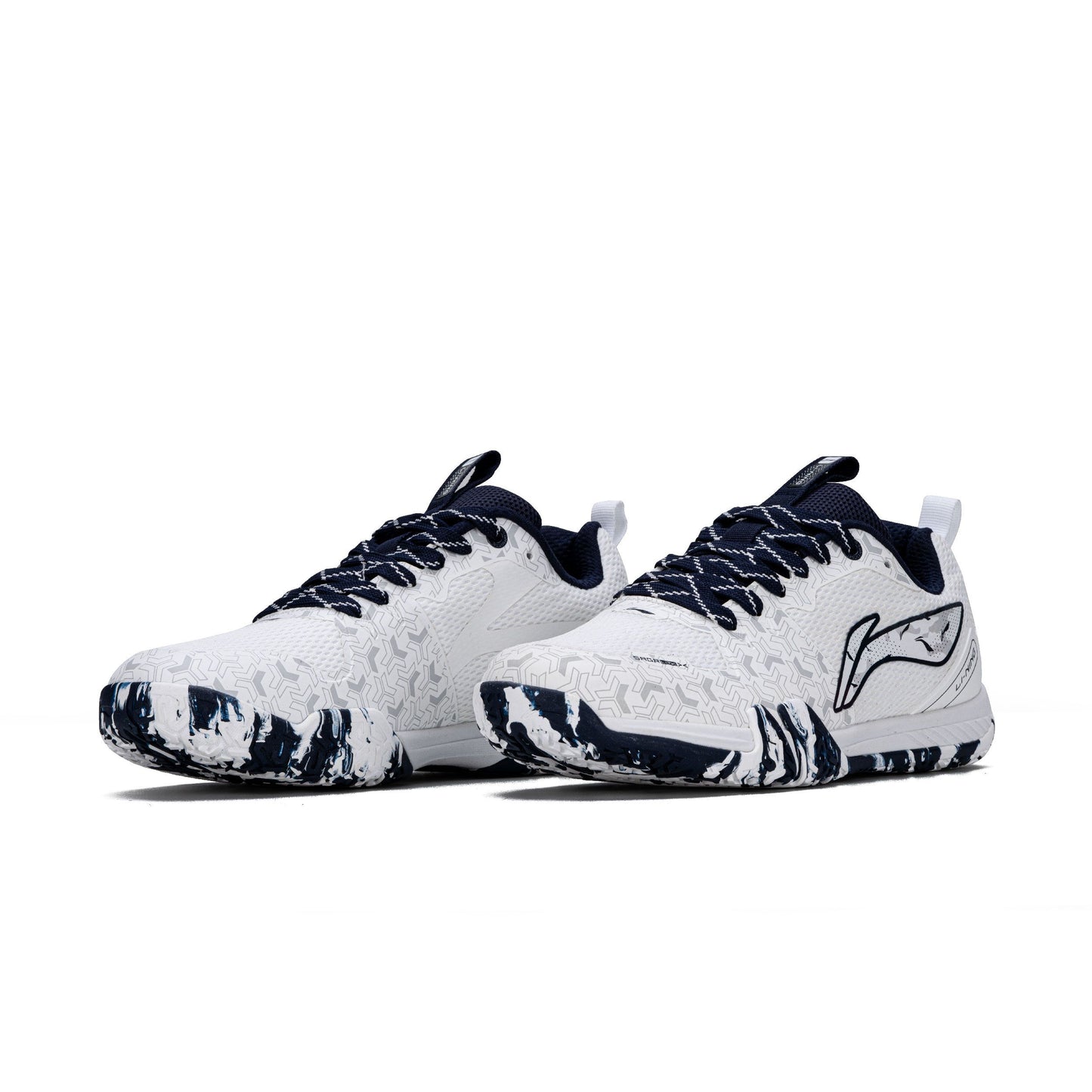 Saga Lite X Non Marking Badminton Shoes (White/Navy)